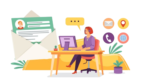 Contact Us Vector Illustration